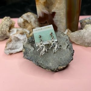 Fashion Earrings Silver Unicorns Studs